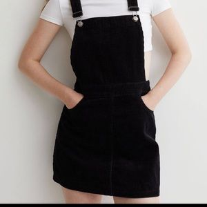 Perfect condition black corduroy overalls dress
